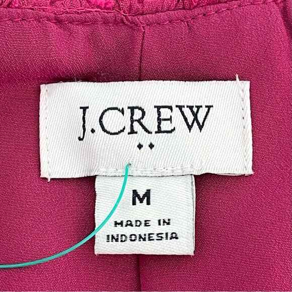 J. Crew Ruffle Blouse Shimmery Clip-Dots V-Neck Long Sleeve Elastic Cuff lined - Picture 7 of 8